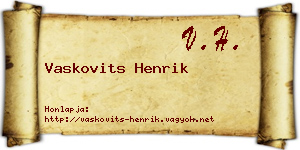Vaskovits Henrik névjegykártya