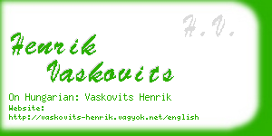 henrik vaskovits business card